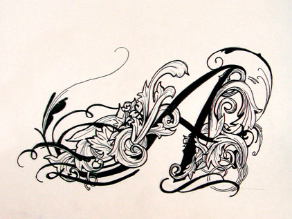 This is Mikes tattoo… on paper. It is the first tattoo design and 